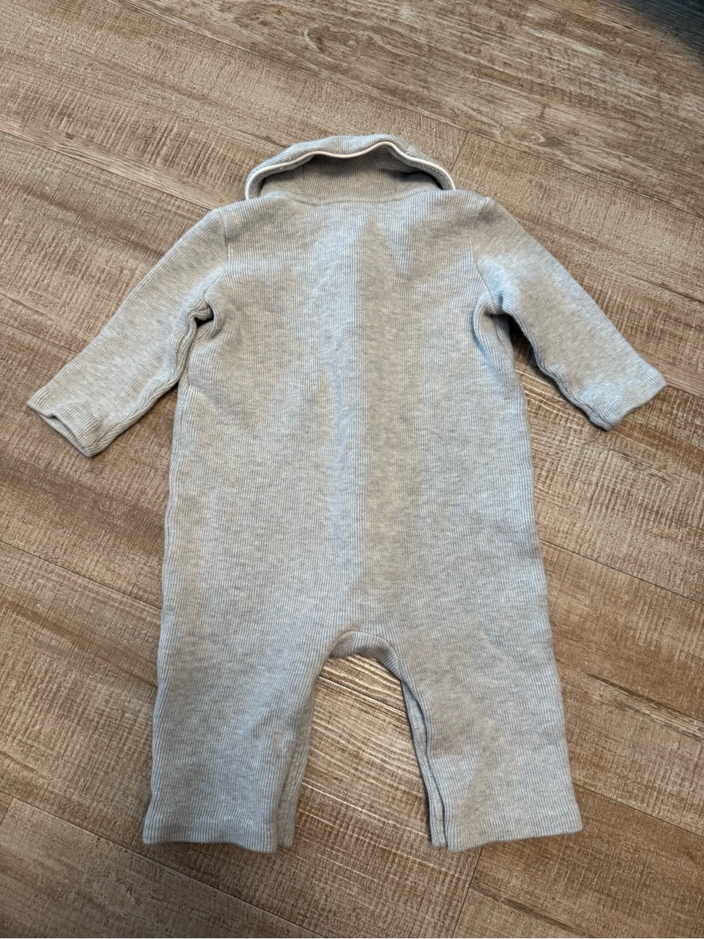 Ralph Lauren Light Gray Knit Baby One-Piece - Picture 2 of 3